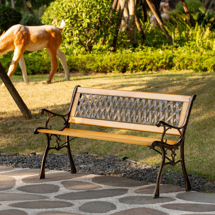 Sturdy wooden garden discount bench